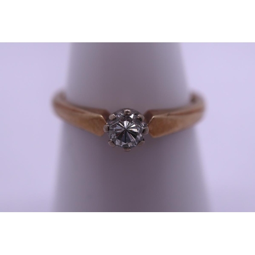 24 - 9ct gold ¼ diamond solitaire ring - Size M½