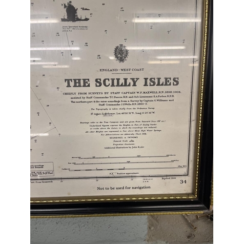 267 - Large framed map of the Sicily Isles