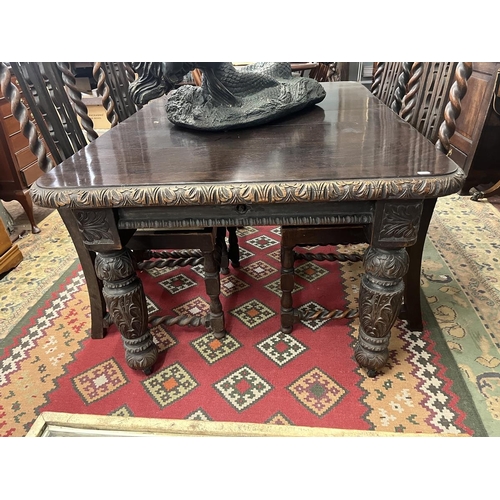 270 - Carved table with 4 chairs