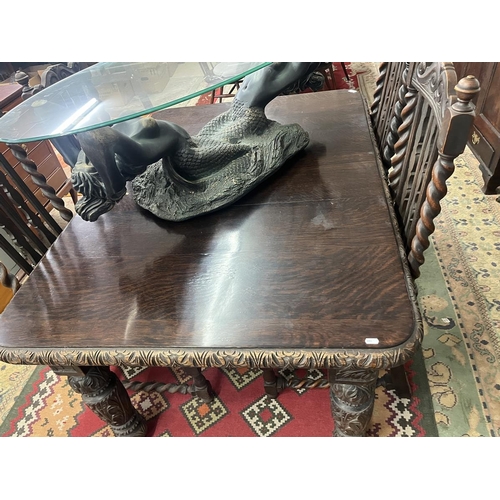 270 - Carved table with 4 chairs