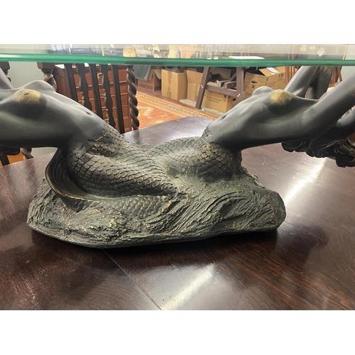 271 - Glassed topped mermaid table