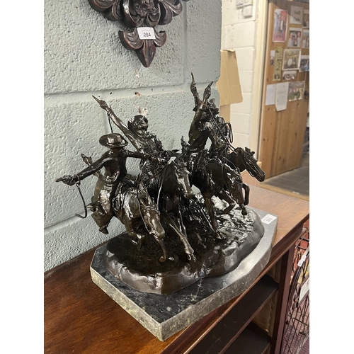 285 - Bronze signed Frederic Remington - Coming Through The Rye - Approx height: 35cm & length: 37cm