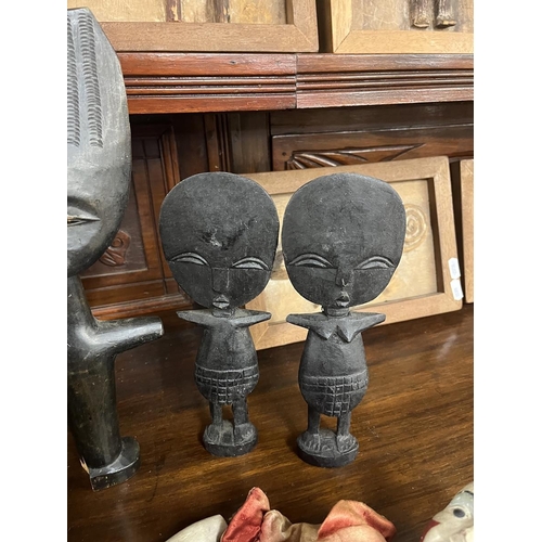 328 - Collection of African figures together with a puppet A/F