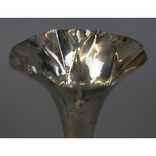 5 - Hallmarked silver fluted vase A/F Sheffield 1907