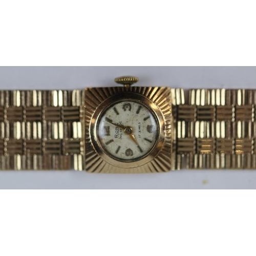 70 - 9ct gold ladies Rone watch with 9ct gold strap - Approx gross weight 39.8g