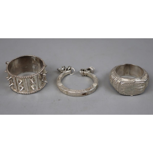 8 - Set of 6 Omani silver napkin rings