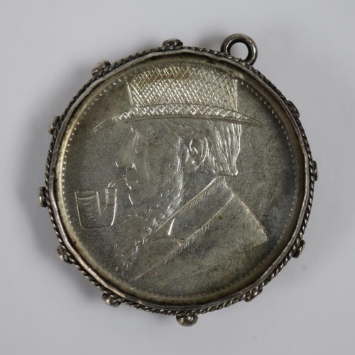 104 - Victorian shilling fob/pendent