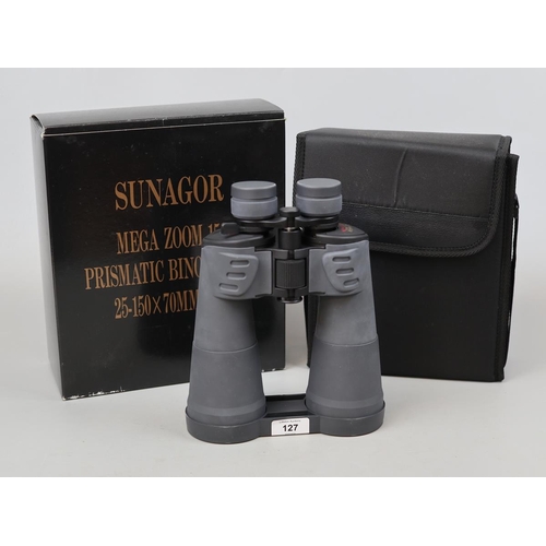 127 - Sunagor megazoom 150 prismatic binoculars in original box