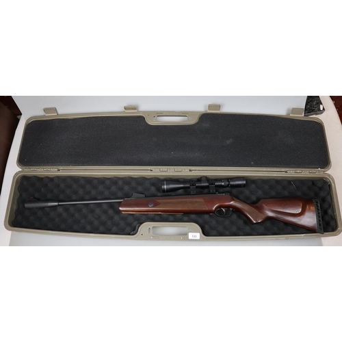 133 - .22 Beeman air rifle with 3 x 9 x 40 scope together with gun case