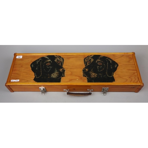 134 - Shotgun box decorated with Labradors