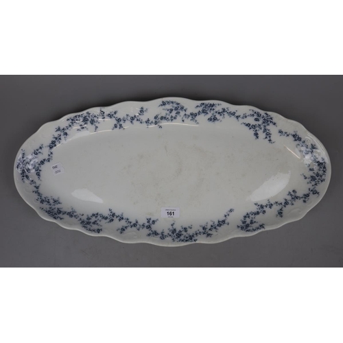 161 - Johson Brothers blue and white salmon dish