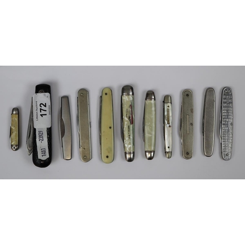 172 - Collection of Sheffield steel penknives