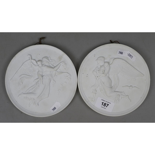 187 - Pair of Copenhagen wall plaques