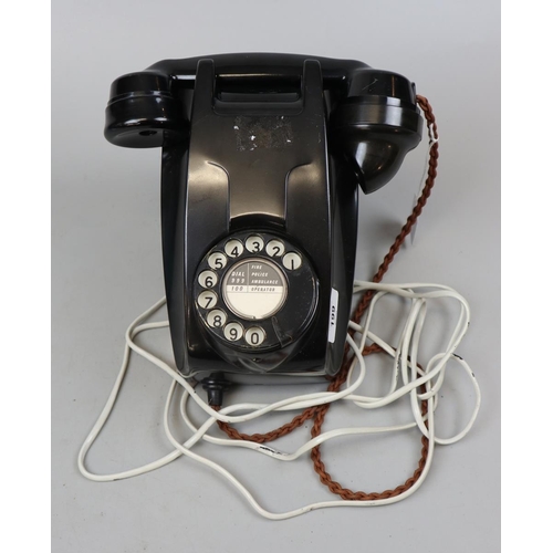 199 - Black Bakelite wall mounted telephone