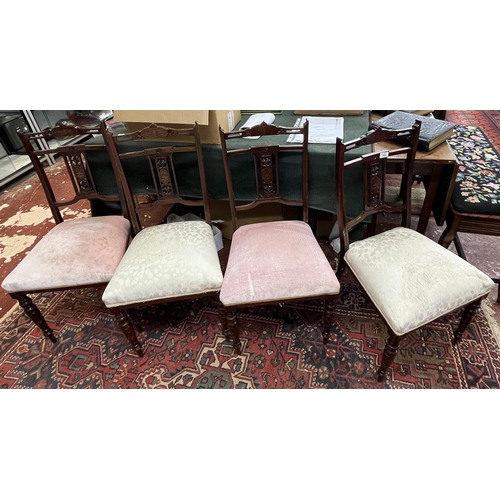 253 - Set of 4 Edwardian inlaid chairs