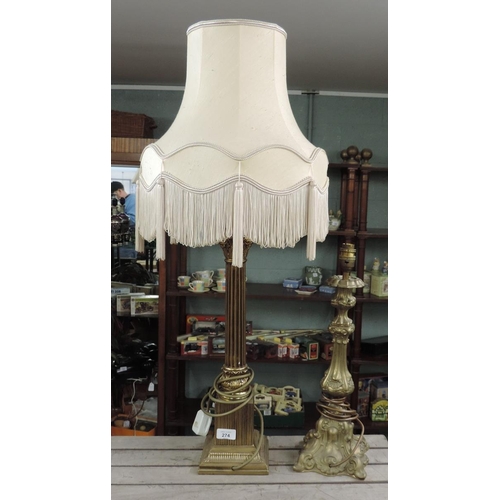 274 - 2 brass table lamps