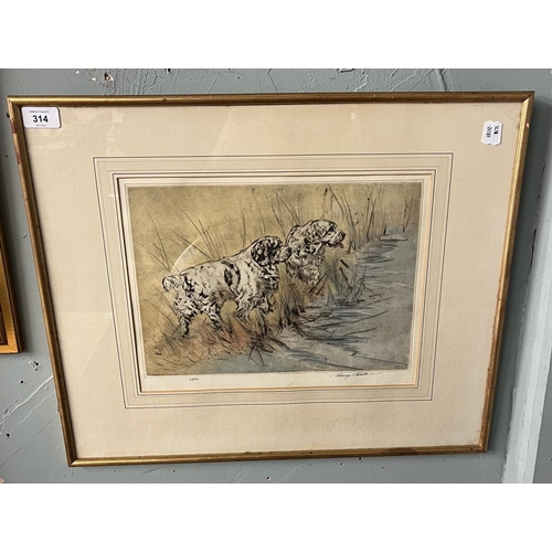 314 - Etching by Henry Wilkinson - Dogs