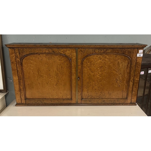 380 - Birdseye maple antique wall cabinet - Approx W: 95cm x D: 16cm x H: 46cm
