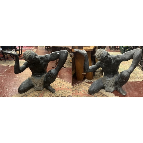 385 - Large pair of bronze Blackamoors - Approx height 75cm