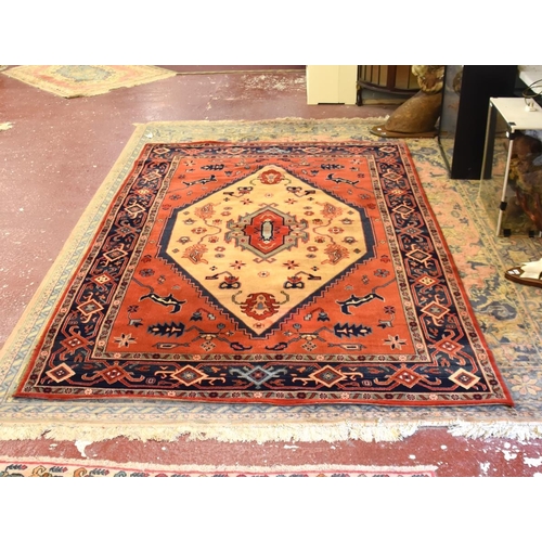 415 - A Belgian 100% worsted wool superfine red ground carpet - Approx Size 290cm x 197cm