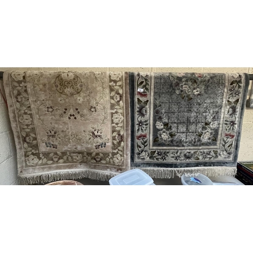444 - 2 Chinese silk rugs