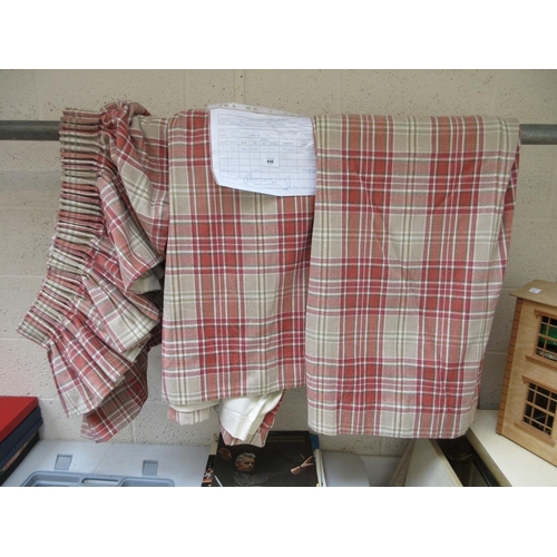 450 - Pair of good quality tartan curtains