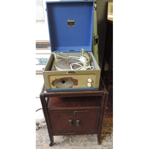 466 - Dansette Major late 50s/early 60s record player in working order together with a Tenax record cabine... 