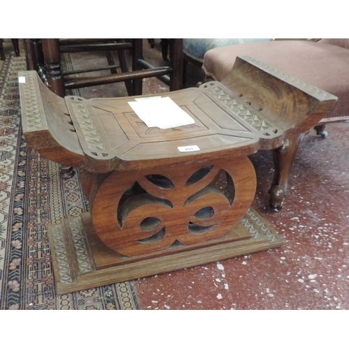 491 - African Ashanti stool - hand crafted from one piece of wood