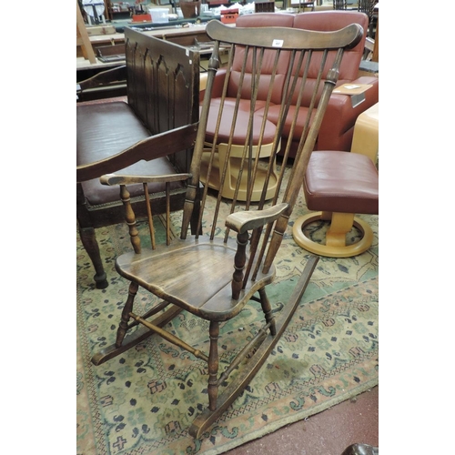 497 - Antique spindle back rocking chair