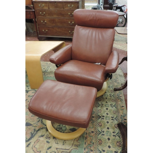 500 - Stressless reclining armchair with matching footstool