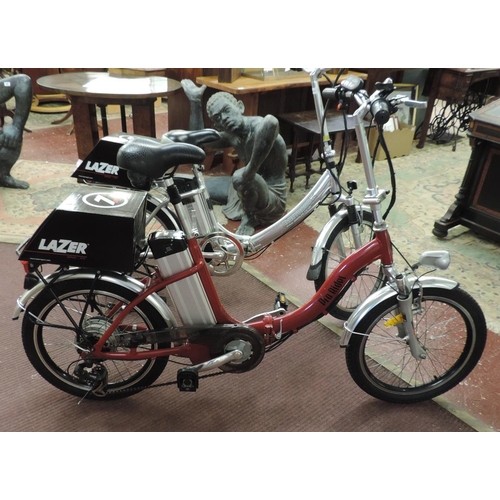 502 - Electric folding bike by Pro Rider in working order to include helmet
