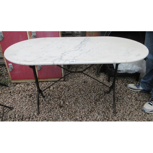 534 - Marble topped metal framed table