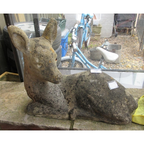 539 - Reconstituted stone Bambi figure - Approx H: 37cm  L: 54cm