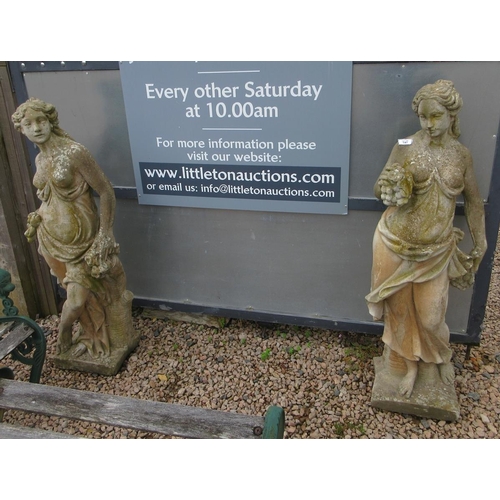 541 - Two stone female statues - Approx Height: 122cm
