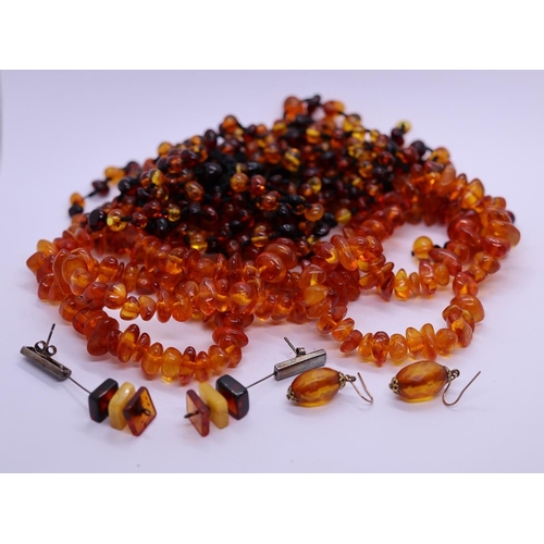 73 - Collection of amber jewellery