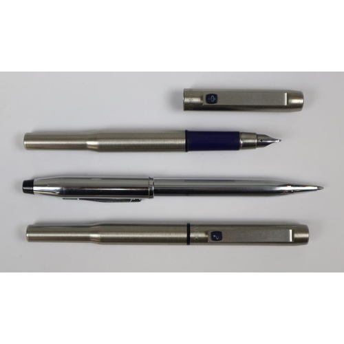85 - Pens - matching Parker fountain pen and ballpoint together with Cross ballpoint