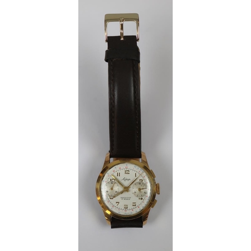 92 - Vintage ADAP 17 Jewels Landerton 248 Gold Plated Chronograph wrist watch