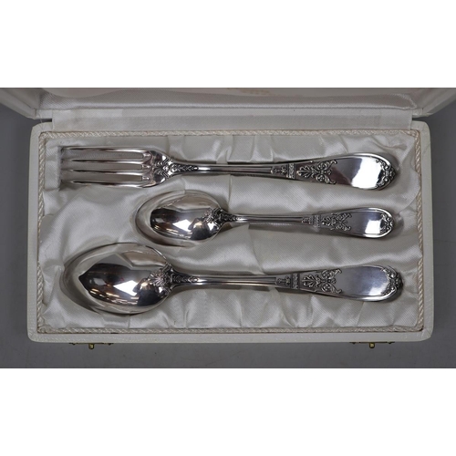 14 - French silver plated spoon & fork set