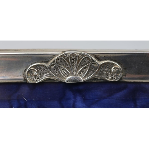 16 - Hallmarked silver Art Nouveau picture frame with bevelled glass - Matthew John Jessop dated 1901