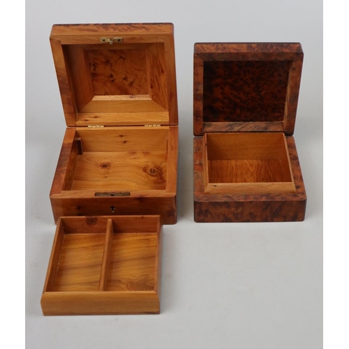 160 - 2 Moroccan Thuja burr wood jewellery boxes