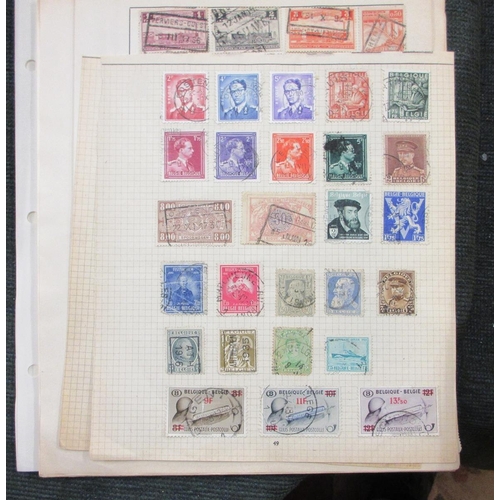 229 - Stamps - Belgium on album pages including German occupation overprints