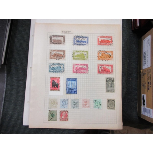 229 - Stamps - Belgium on album pages including German occupation overprints