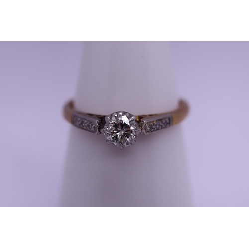 23 - 18ct gold diamond solitaire ring - Size K