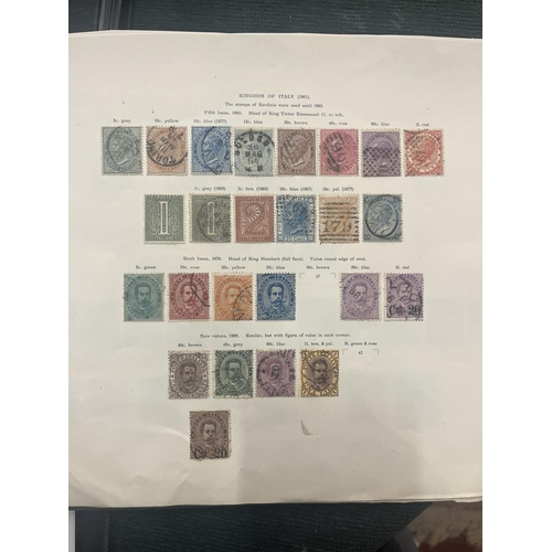 235 - Stamps - Italy and Vatican City on old album pages. Also few states