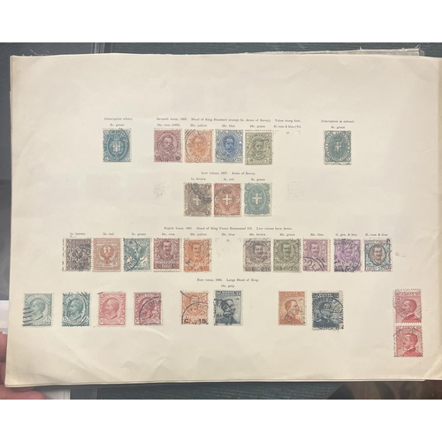 235 - Stamps - Italy and Vatican City on old album pages. Also few states
