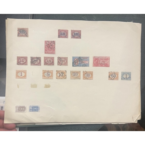 235 - Stamps - Italy and Vatican City on old album pages. Also few states