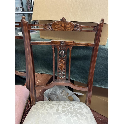 253 - Set of 4 Edwardian inlaid chairs