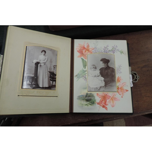 254 - 2 Victorian photo albums with some pictures