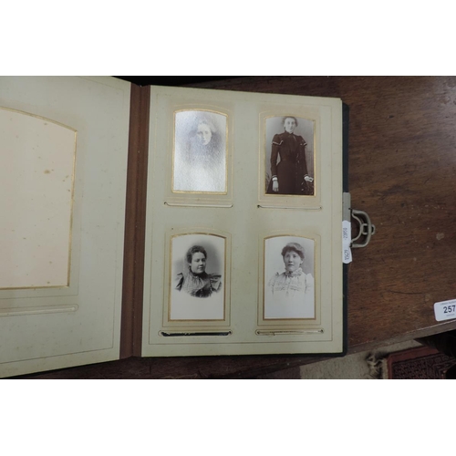 254 - 2 Victorian photo albums with some pictures