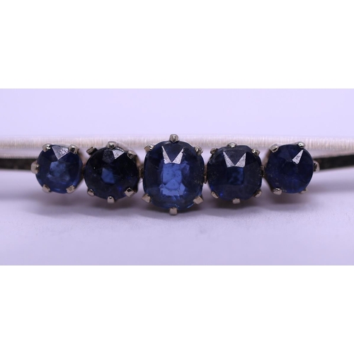 31 - Antique white gold sapphire brooch